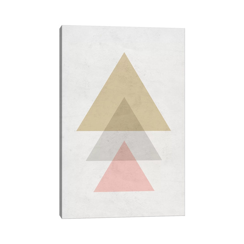 Triangles - Gray Background by Nouveau Prints - Print on Canvas, Wrapped Canvas, 66.04cm H x 45.72cm W x 3.81cm D