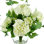 Faux Hydrangeas in Glass Vase