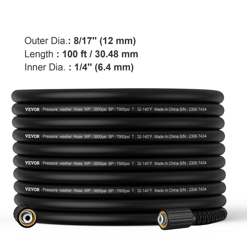 Universal Washer Hose, 0.5" H x 1200" W x 0.5" D