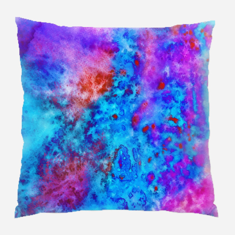 Coussin décoratif aquarelle Lerma, Microsuède, Intérieur