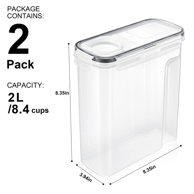 Sorbus Clear Plastic Airtight Coffee Bean Storage Container Set With Easy-access Lids - Keeps Coffee Beans Fresh, BPA-Free 2L/8.4 Cups- 2 Pack