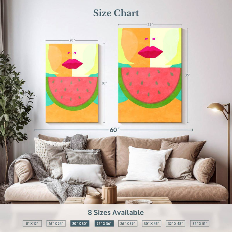 Leisha Watermelon Sugar Disco, 36" H x 24" W