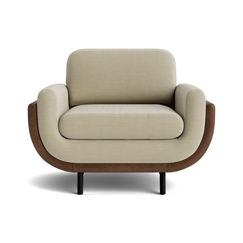 Regatta Chair, Performance Linen - Flax/Bedford - Tobacco, Black