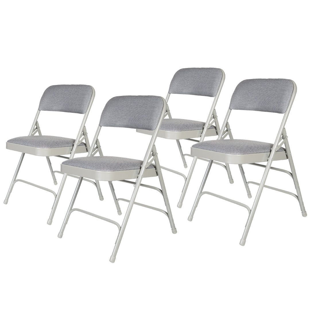 Hampden Furnishings Bernadine Fabric Padded Triple Brace Banquet Folding Chair (Set of 4) Hampden Furnishings 