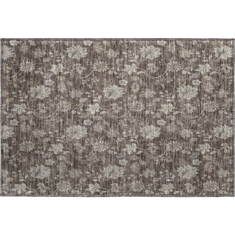 Premium Machine Washable Prisco Chocolate Rug, Rectangle 1'8" x 2'6"
