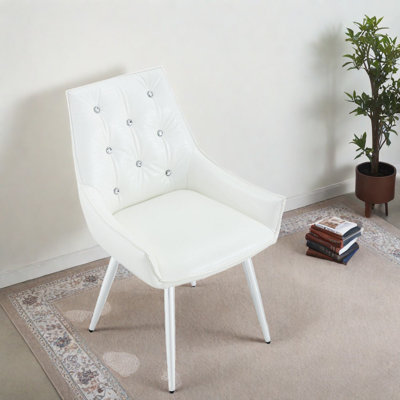 Chaises d'appoint modernes en cuir PU, pieds en métal chromé, salle à manger et bureau