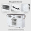 Îlot de cuisine de 54,9 po avec abattant, prise de courant, chariot de rangement de cuisine avec 4 tablettes de porte, portes de grange croisées et porte en verre visuel, îlot de cuisine roulant sur 4 roues pour la cuisine, la salle à manger, blanc-844449426