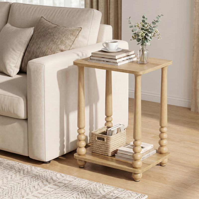 Rectangular End Table, Light Brown