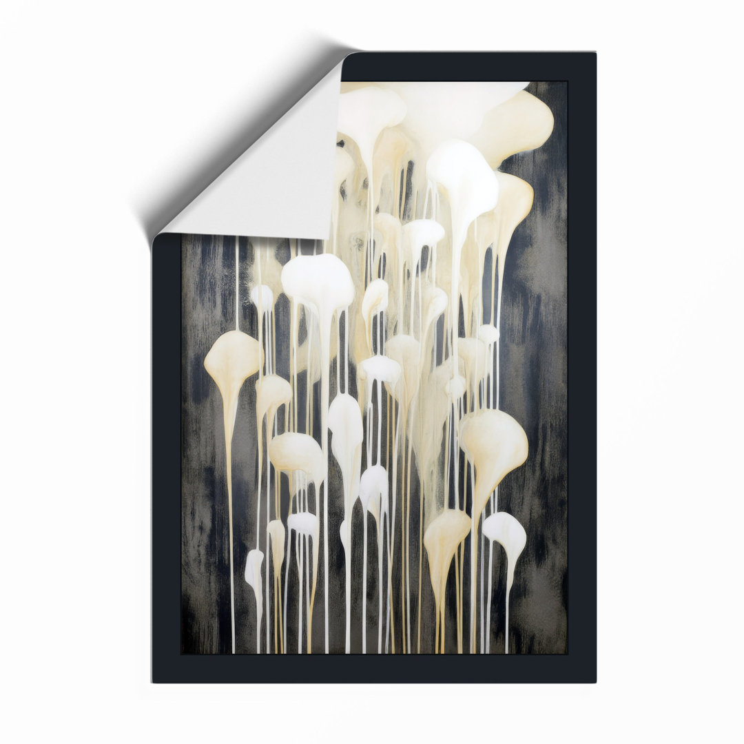 White Seeds Rising Botanical Framed Art Print