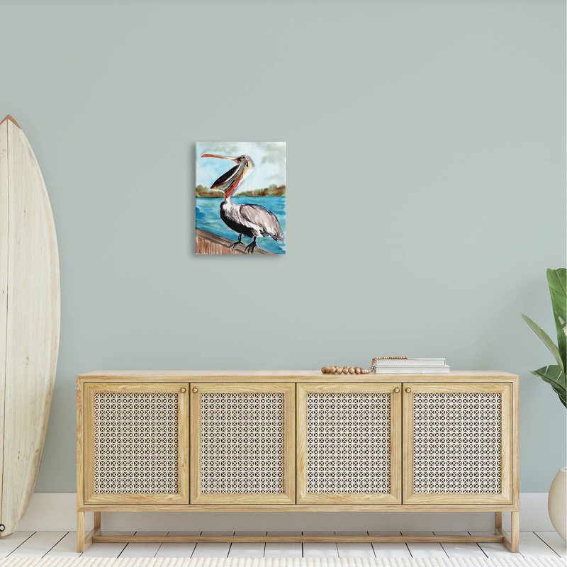 "Nautical Pelican Bird Beak", art mural par Sebastian Grafmann, H 20 po x l 16 po x P 1,5 po