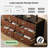 Modern Vanity Desk with 6 Drawers and Rotatable Extension Table, Walnut Finish