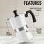 Cafetière à espresso Zovay Kitchen Moka Pot - Étanche, acier inoxydable, facile à nettoyer, poignée et bouton résistants à la chaleur - pour un espresso authentique de style cubain et italien