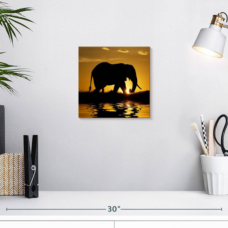 Brampt Elephant Silhouette At Sunrise In Kenya