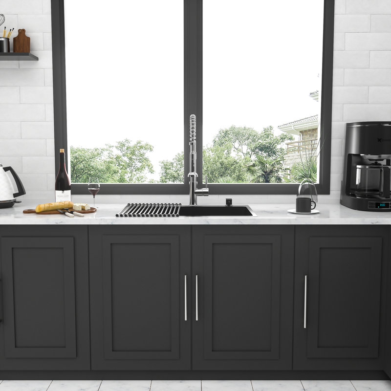 Stainless Steel Gunmetal Black Sink, 30X22 Inch, 16 Gauge, 30" Drop In, Easy Maintenance And Cleaning Kit Included Single Bowl Stainless, Big Basin For Practical Use, Decorative Faucet Caps