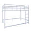 Lit superposé avec échelle et lit superposé en métal à garde-corps haut, espace de rangement, silencieux, taille simple sur simple, blanc