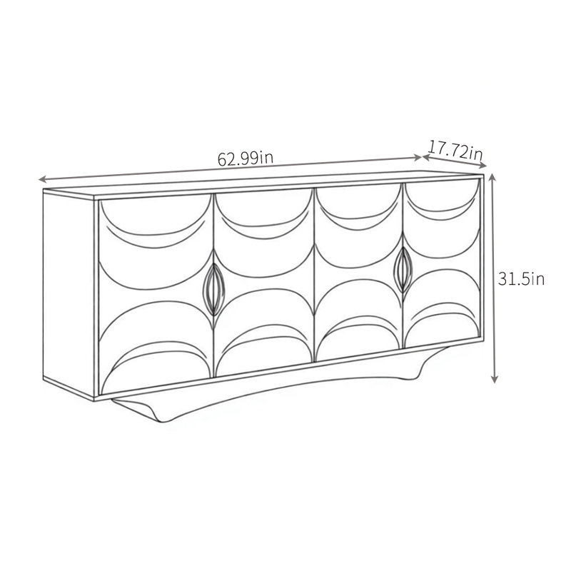 Buffet Creative Creative, H 31,5 po x l 62,99 po x P 17,72 po