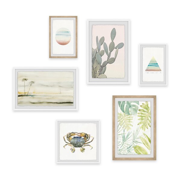 Dovecove Framed On Paper 6 Pieces Gallery Wall Set | Wayfair