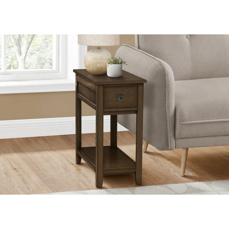 Modern Table, End, Side Table, Nightstand, Bedroom, Narrow, Storage Drawer, Transitional