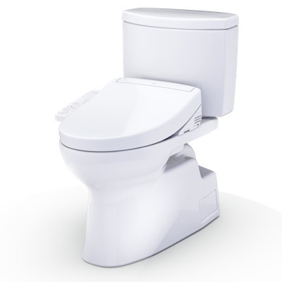 TOTO® WASHLET+® Vespin® II 1G® Two-Piece Elongated 1.0 GPF Toilet and WASHLET+® S2 Bidet Seat, Cotton White - MW4743346CUFG#01