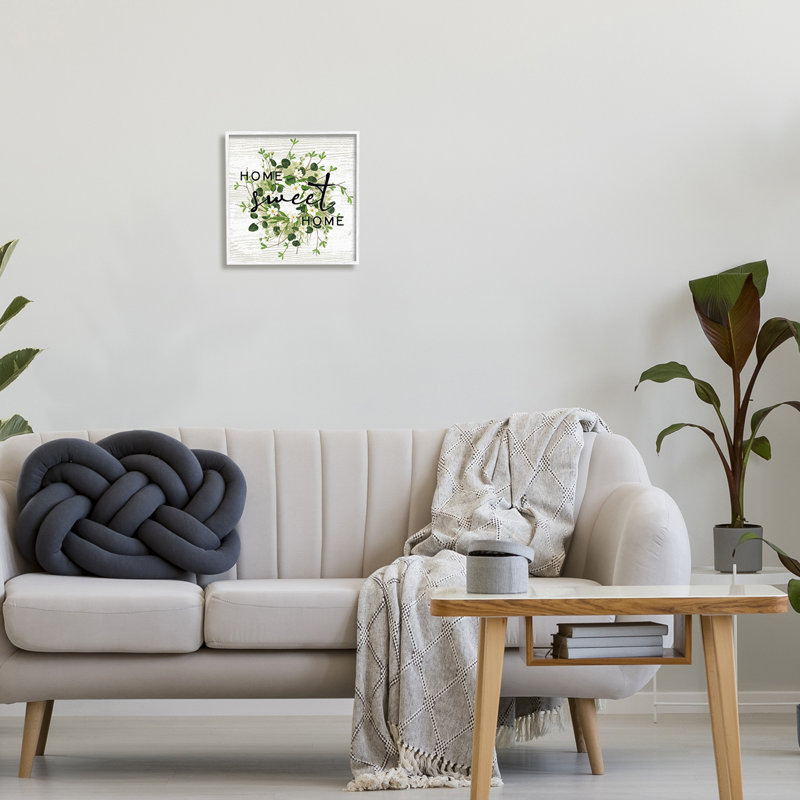 Motif rustique Sweet Home, H 12 po x l 12 po x P 1,5 po, Giclée encadrée blanc bord de mer