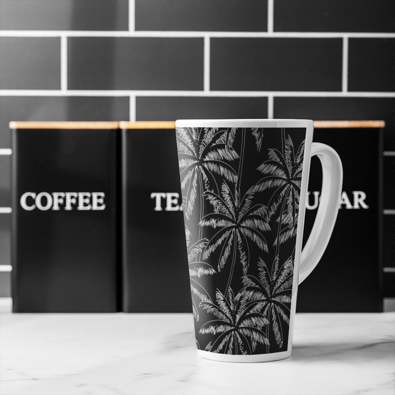 White Palm Trees On Latte Mug