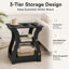 Table d'appoint avec station de recharge, ports USB et prises électriques, table de chevet pour chambre, tablette de rangement à 3 niveaux, table de nuit-134830640-134876965