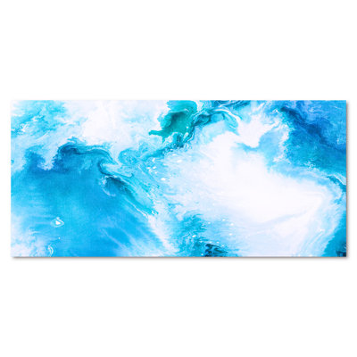 " Liquid In Light Blue And Turquoise II " Painting Print