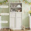 Armoire de rangement de 50,9 po de hauteur, armoire de plancher avec portes et 2 tiroirs, armoire de rangement autoportante pour salle de bain, salon, cuisine et garde-manger-210180556