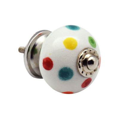 Nicola Spring - Round Ceramic Cabinet Knobs - Polka Dot
