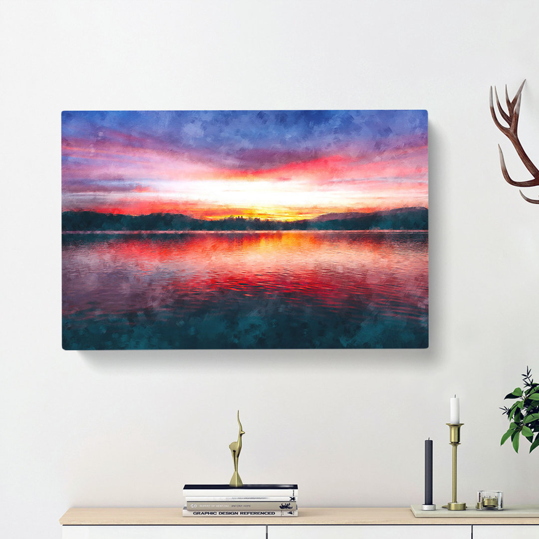 Sunset over Lake Windermere - Wrapped Canvas