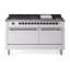 ILVE Nostalgie II Series 60 inch Dual Fuel Range with 9 Sealed Burners, Griddle (Solid Door)-511378222-511378185