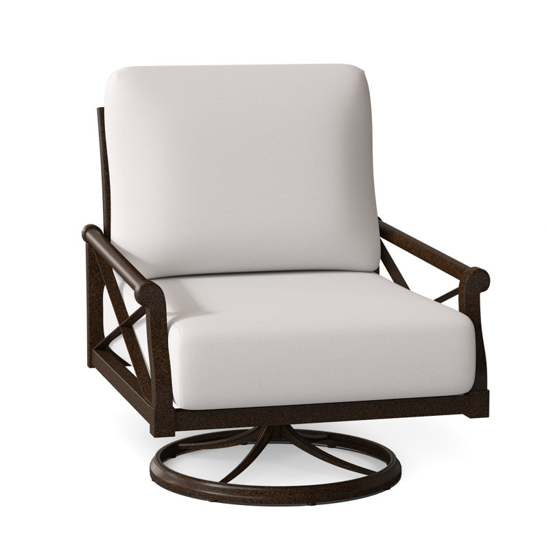 Andover Outdoor Rocker Chair, Canvas Bird's Eye Sunbrella® Canvas, Chestnut Brown