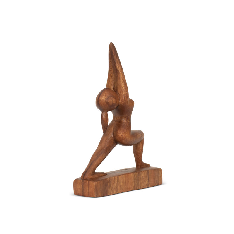Mini figurines de yoga faites à la main en bois de 8 po, statue de pose de yoga, décor de studio de salle de yoga, cadeau de Yogi Mindful Home Decor, objets de décoration de tablette décorative - haute fente