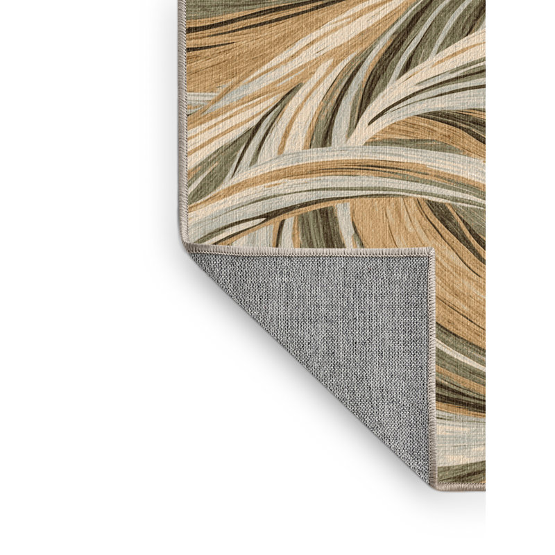 Washable Beach Grass Waves Coastal Area Rug, Runner 2' x 4'