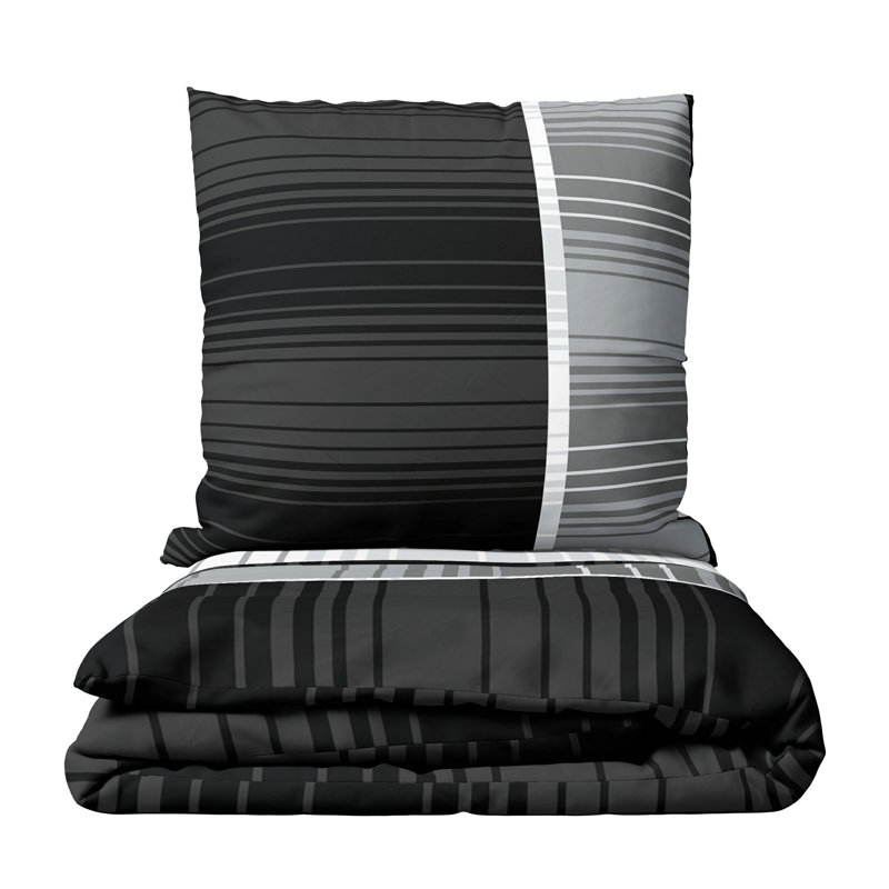 Merra Striped Duvet Cover Set with Pillow Shams