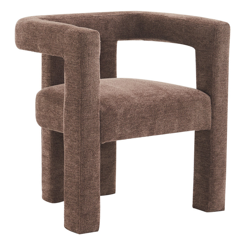 Fauteuil d'appoint rembourré en chenille de 25,4 po de largeur Silton , Chenille brun