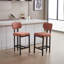 Ensemble de 2 tabourets de bar modernes rembourrés en tissu avec pieds en métal pour la salle à manger et la cuisine-957544985