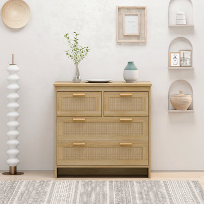 Armoire, rotin, 4 tiroirs, tiroirs