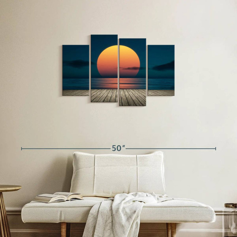 Gillard, coucher de soleil depuis le quai, H 22 po x l 36 po