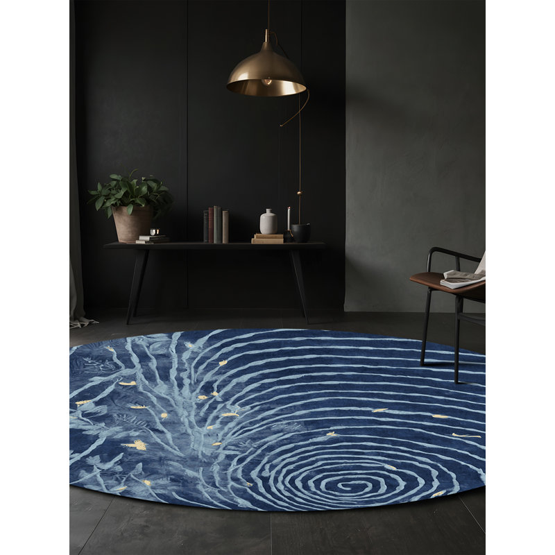 Machine Washable Gray Area Rug, Round 7'