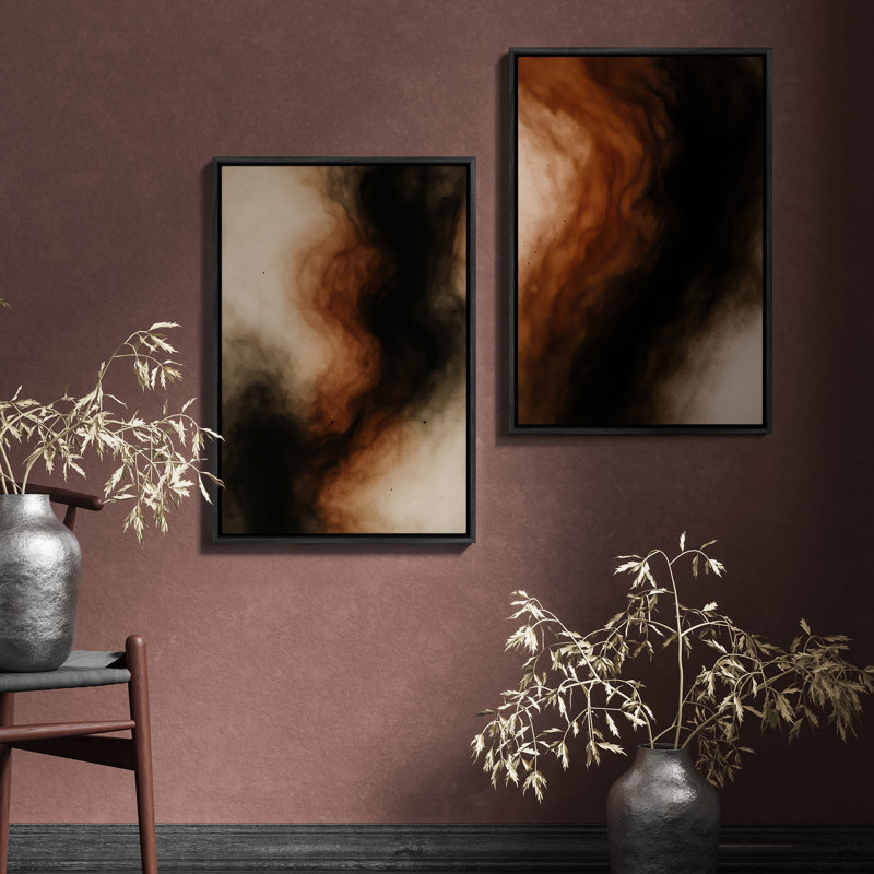 Art mural encadré, rétro, antique, classique pour chambre à coucher - 24 po x 36 po x 2 panneaux, H 36 po x l 24 po, Noir