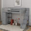 Lit mezzanine simple avec tiroirs et escaliers-2102937893