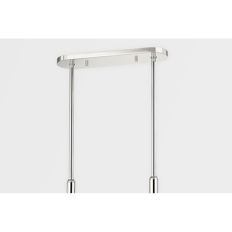 Nyack - 4 Light Island Light - Polished Nickel/Black Finish, Polished Nickel/Black