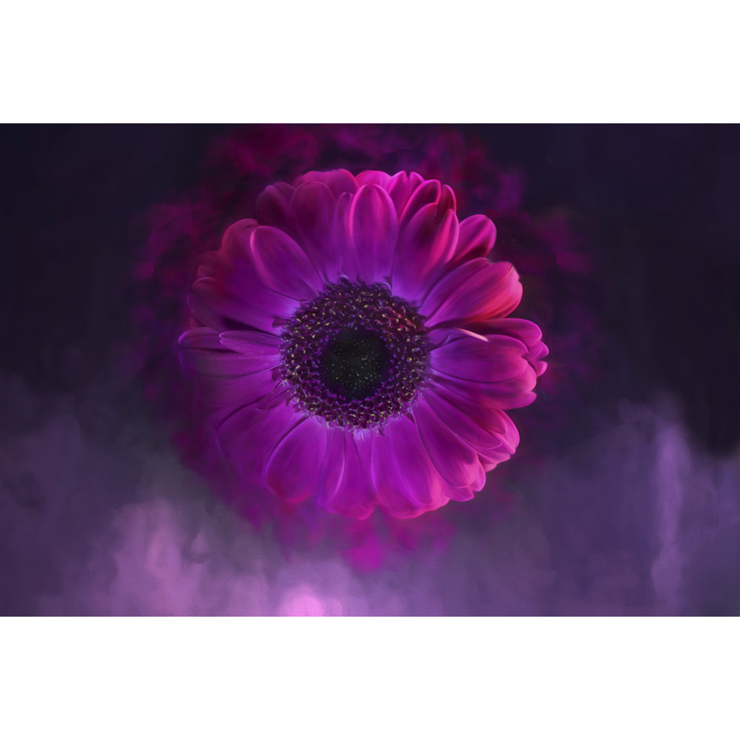 Digital Art, Paint Effect, Artistic Composition Pink Gerbera Flower by La_Corivo - Print