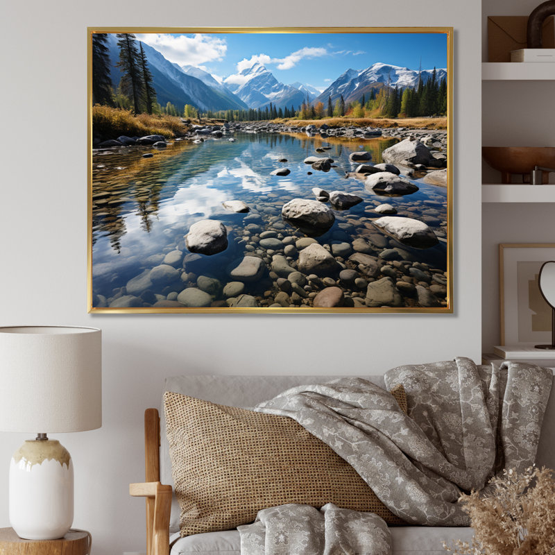 Canada Majestic Rockies II - impression, H 34 po x l 44 po x P 1,5 po, Cadre flottant doré