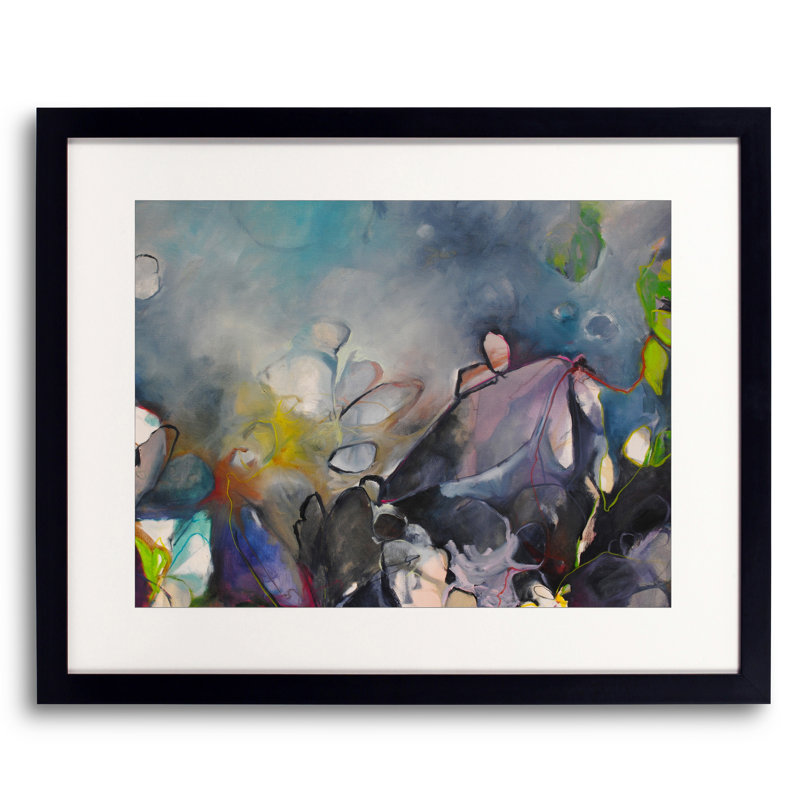 Fée, aire de jeux par Mary Sullivan - Peinture, H 17,25 po x l 21,25 po, Papier avec cadre noir