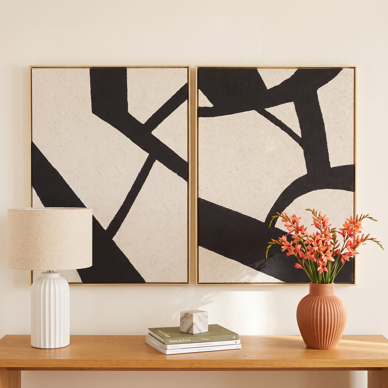 Lucero "Abstract" 2-Piece Canvas Print, Brown Framed, 48" H x 36" W
