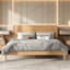 Cadre de lit en bois, cadre de lit plateforme avec tête de lit haute cannelée et support à lattes, lit plateforme à profil bas, cadre de lit plateforme moderne, aucun sommier requis, lit avec rangement sous le lit pour la chambre à coucher-934600133-934600184