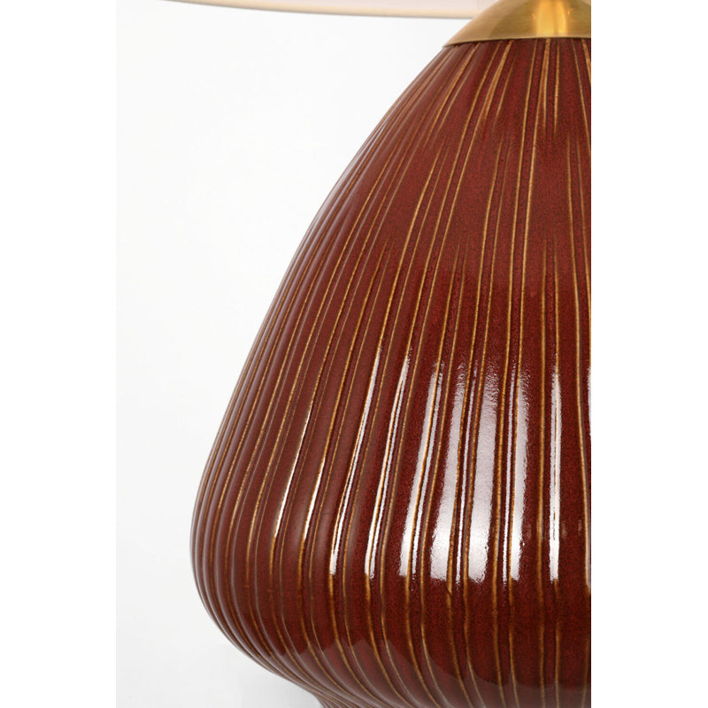 Vesse 28" Table Lamp with Linen Shade, Pomegranate