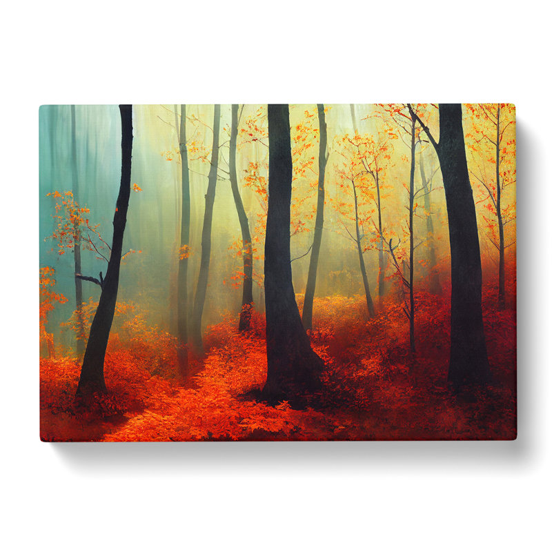 Pleasant Autumn Forest - Wrapped Canvas, 35cm H x 50cm W x 3cm D